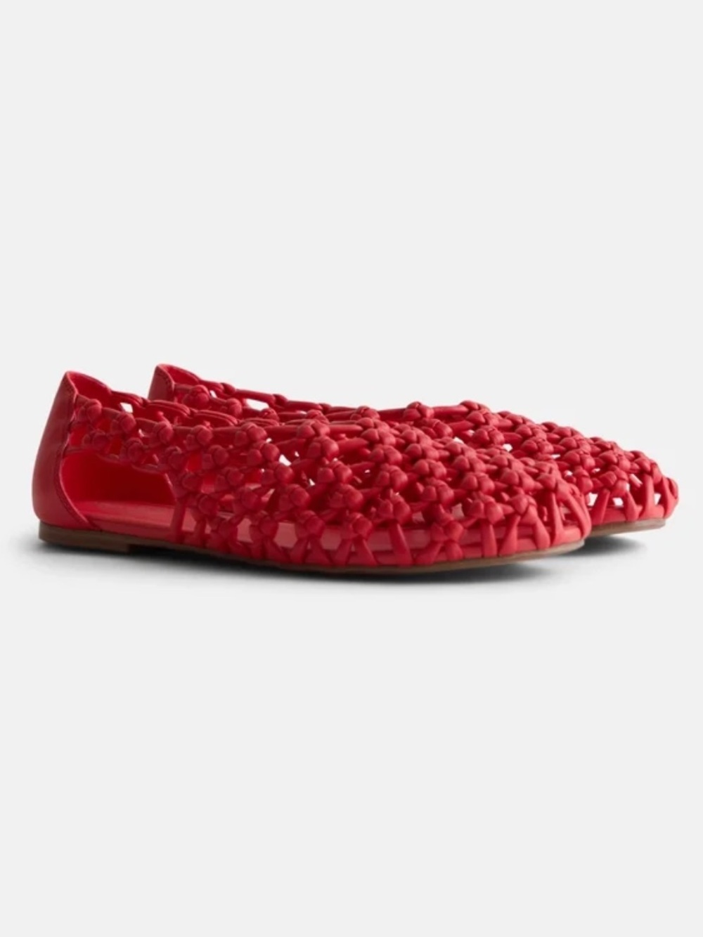 Scoop faux leather crocheted flats sz 9